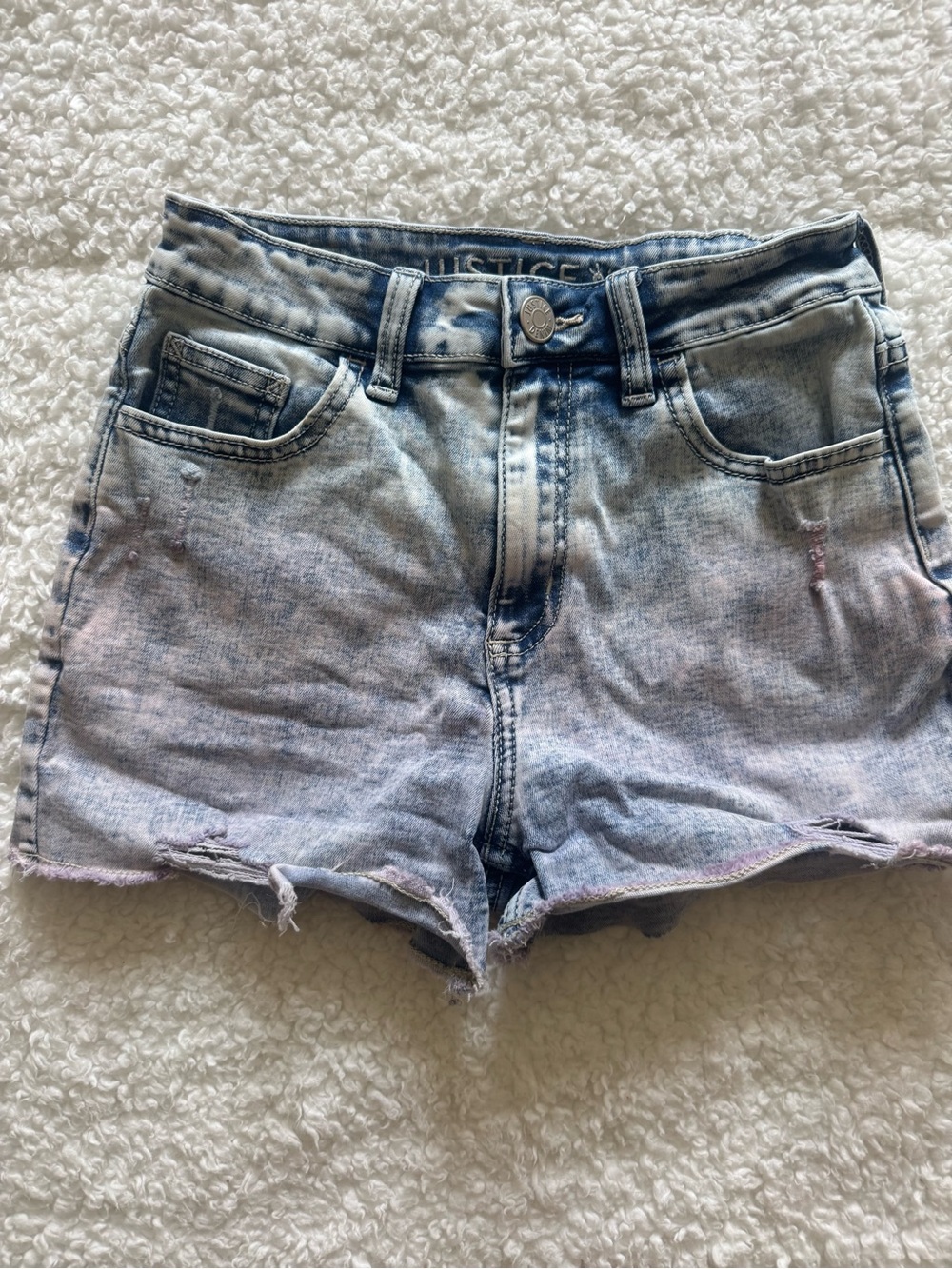 Justice girls distressed denim shorts